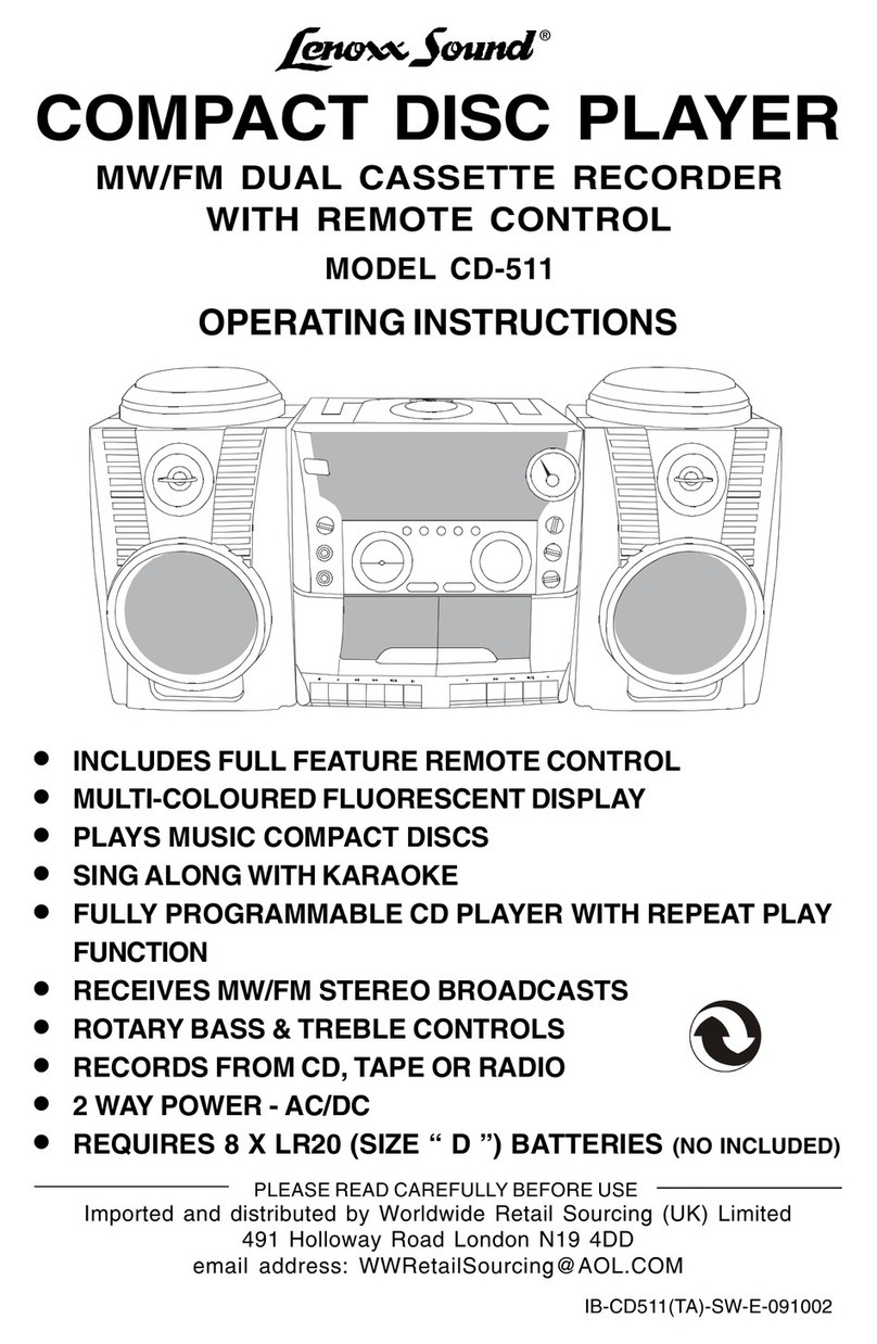 Lenoxx CD-511 User manual