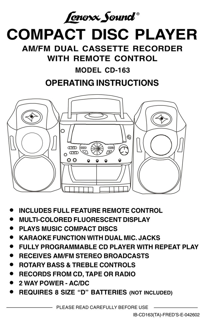 Lenoxx CD-163 User manual