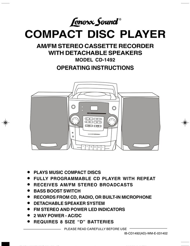 Lenoxx Sound CD-1492 User manual