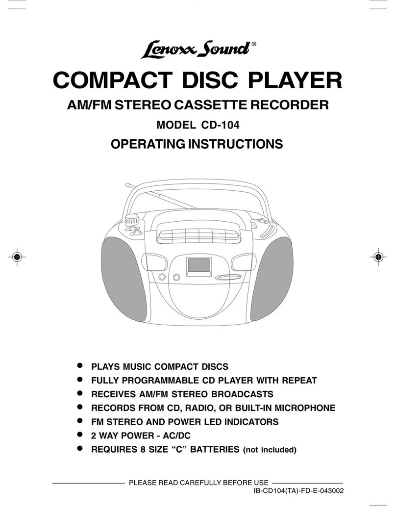 Lenoxx Sound CD-104 operating instructions