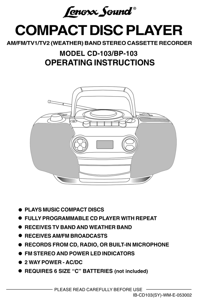 Lenoxx Sound BP-103 User manual