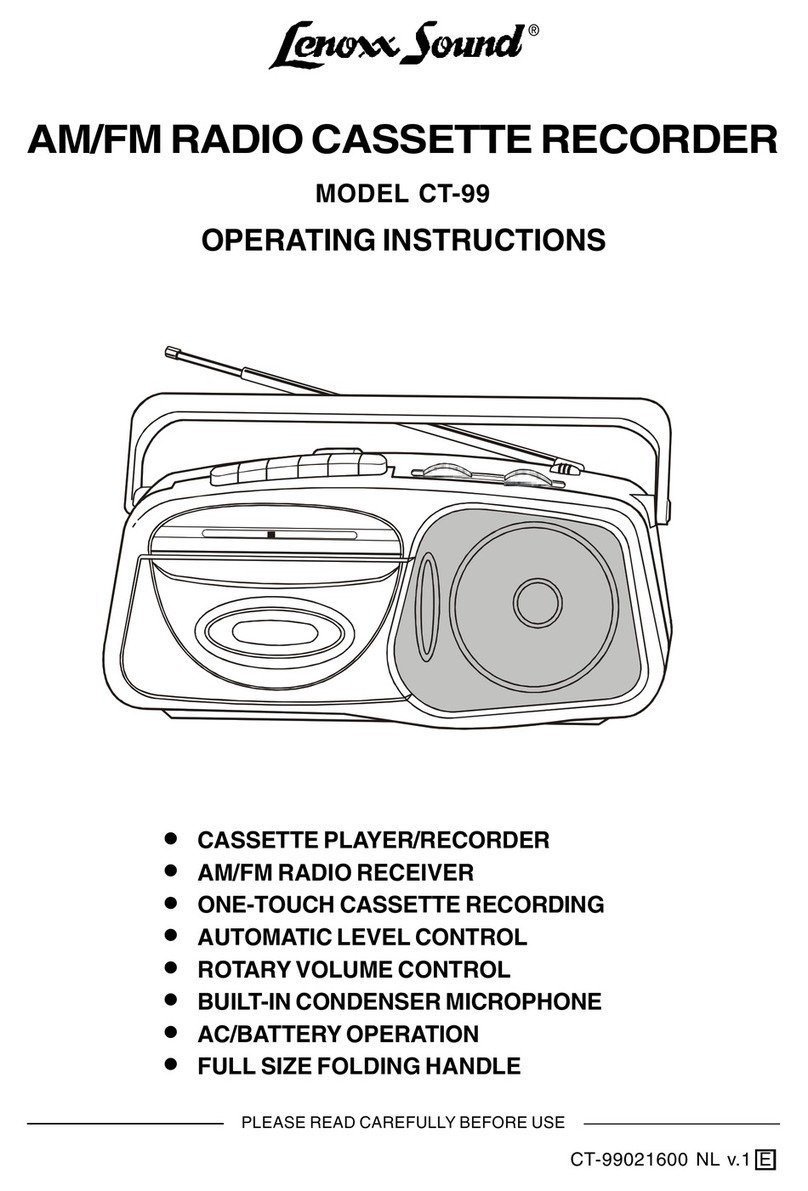 Lenoxx Sound CT-99 operating instructions