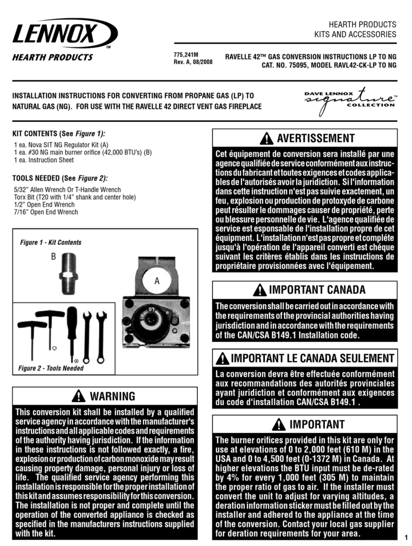 Lennox Hearth Products RAVELLE 42 installation instructions Lennox Hearth Products RAVELLE 42 installation instructions