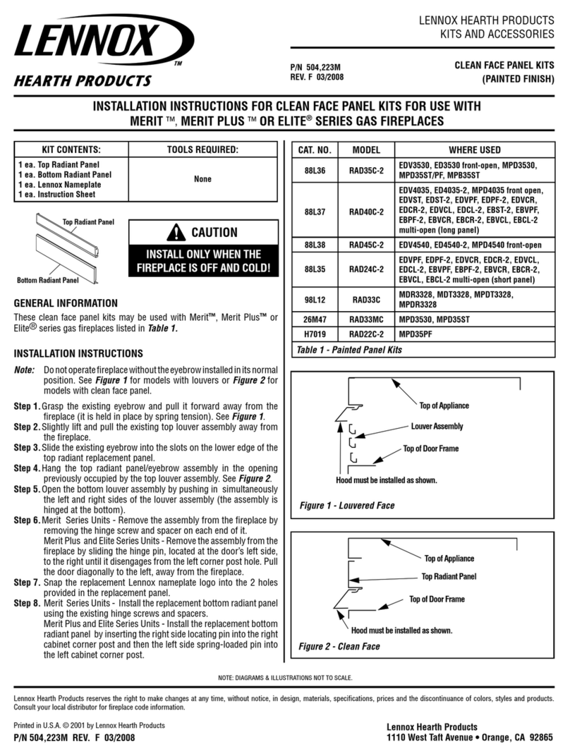 Lennox Hearth Products RAD22C-2 installation instructions Lennox Hearth Products RAD22C-2 installation instructions