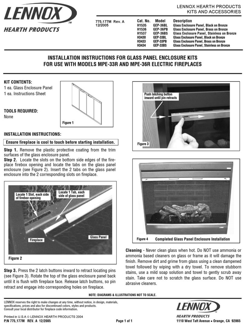 Lennox Hearth Products LENNOX MPE-33R installation instructions
