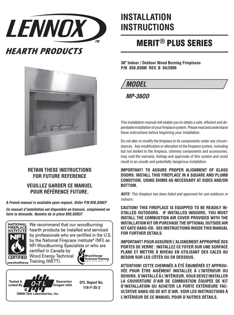 Lennox Hearth Products MP-36OD installation instructions