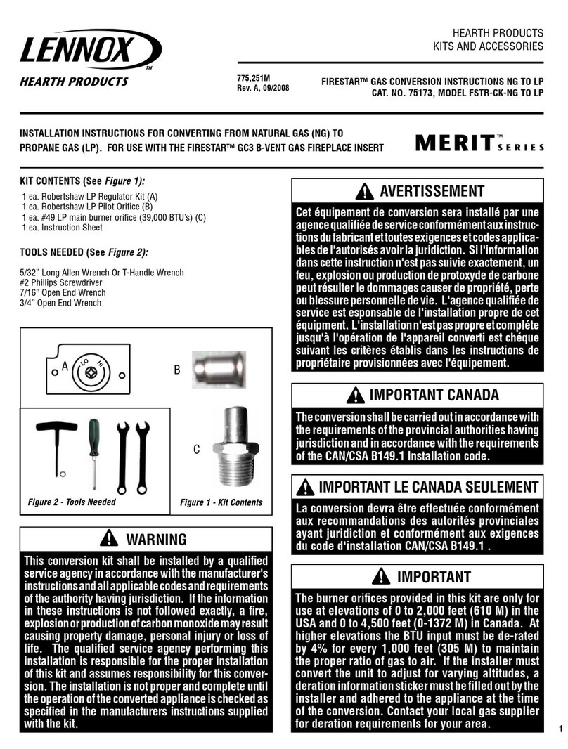 Lennox Hearth Products FIRESTAR Merit Series installation instructions Lennox Hearth Products FIRESTAR Merit Series installation instructions