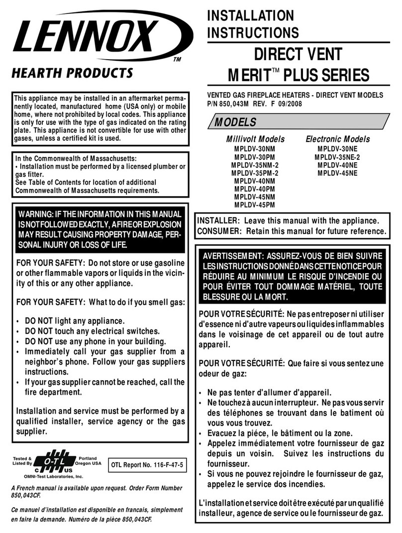 Lennox Hearth Products 2-EN53-VDLPM installation instructions