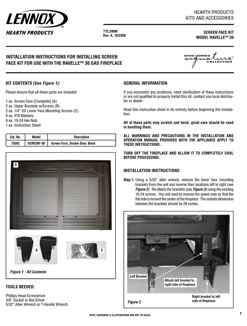 Lennox Hearth Products RAVELLE 30 installation instructions