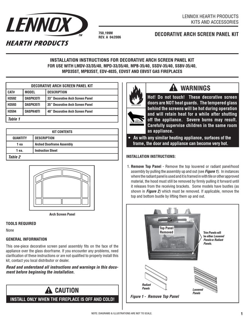 Lennox Hearth Products MPB-35 installation instructions