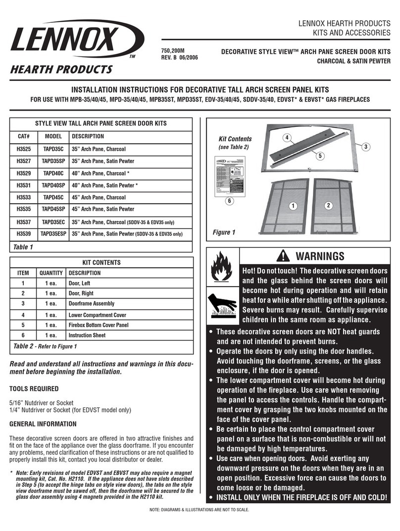 Lennox Hearth Products Decorative Style View MPB-45 installation instructions