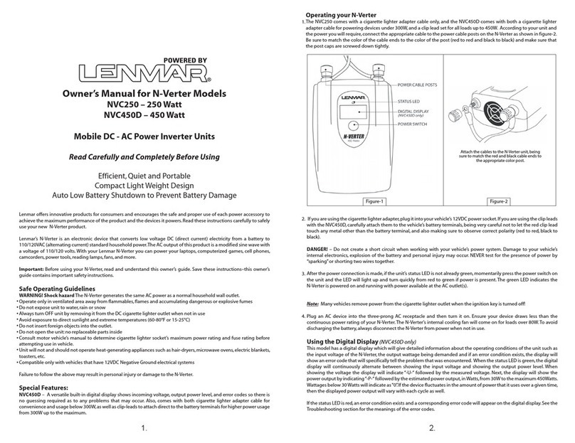 Lenmar N-VERTER NVC250 owner's manual Lenmar N-VERTER NVC250 owner's manual