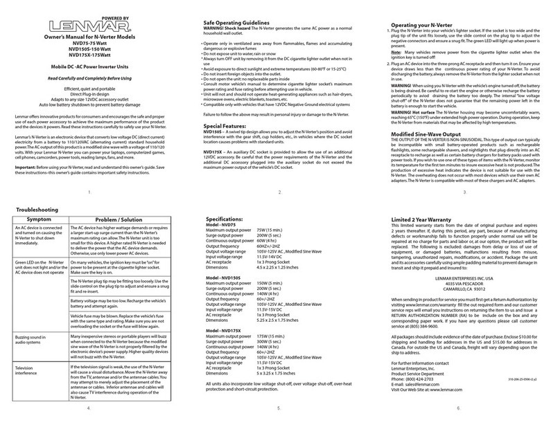 Lenmar N-Verter NVD75 user manual