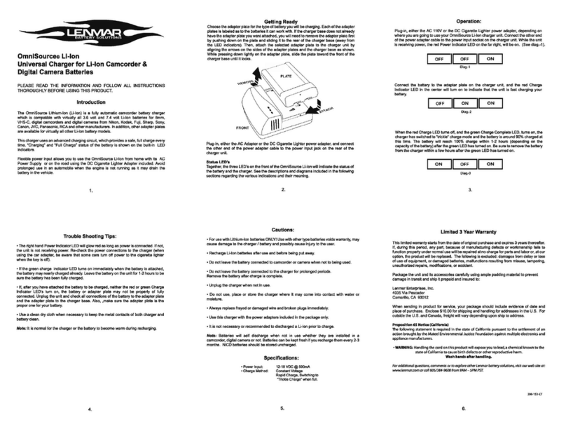 Lenmar OmniSource Digital Camera Battery manual