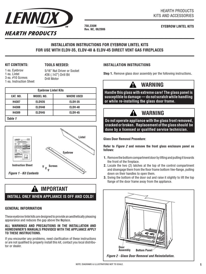 Lennox Eyebrow Lintel Kit ELDV-35 User manual