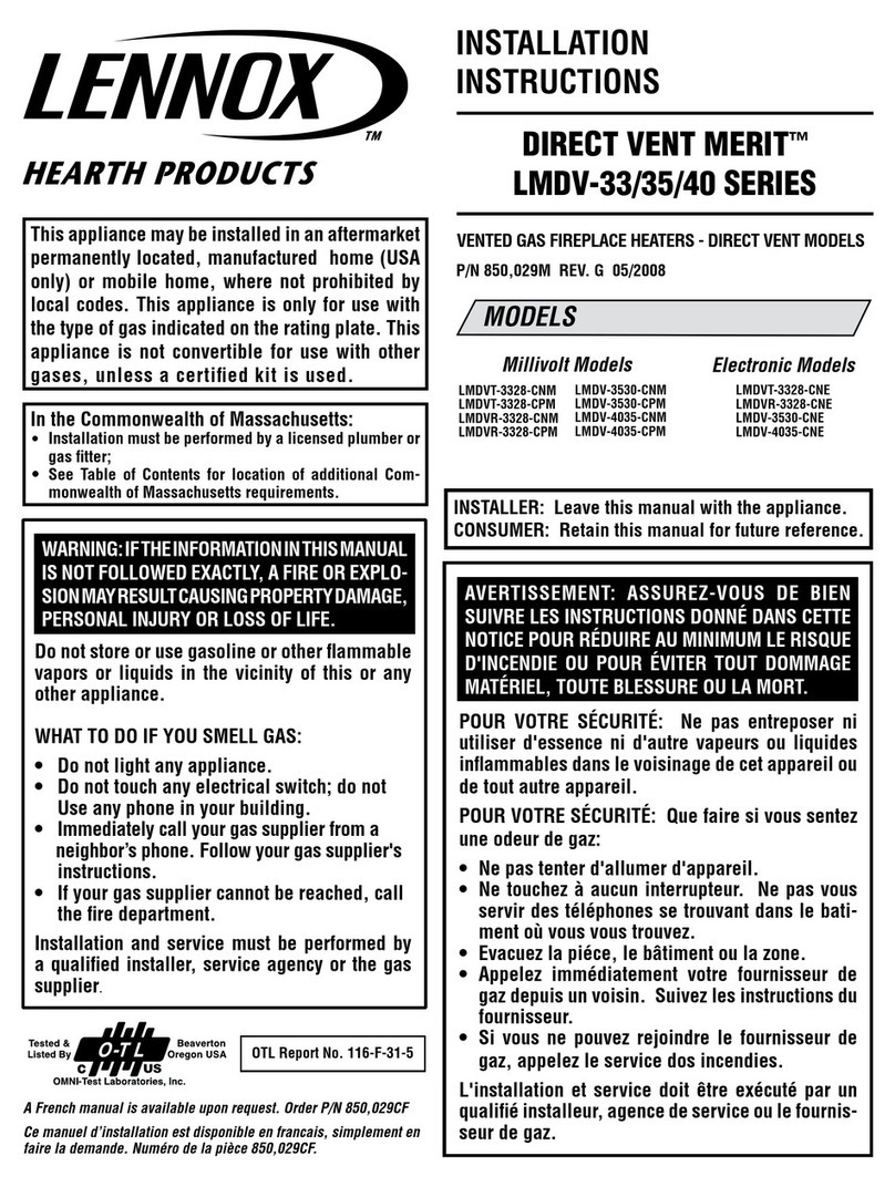 Lennox Hearth Products LMDV-3530-CNM User manual