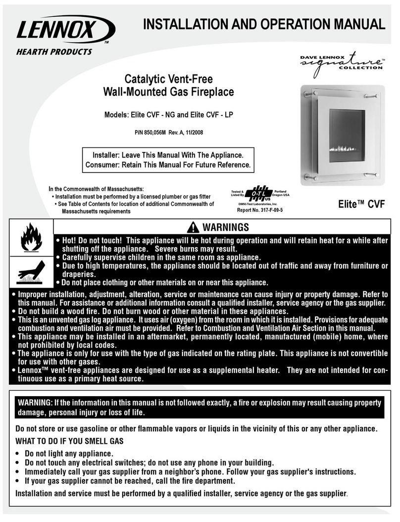 Lennox Hearth Products Elite CVF-LP User manual