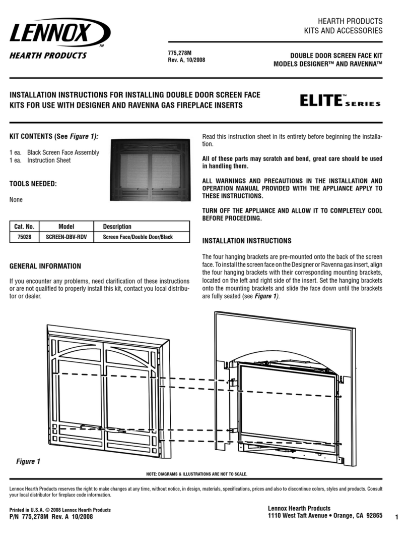 Lennox Hearth Products DESIGNER installation instructions Lennox Hearth Products DESIGNER installation instructions