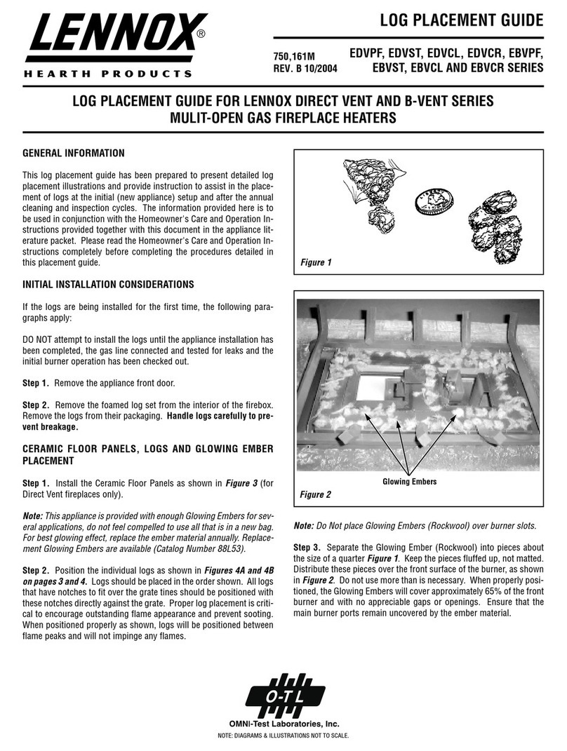 Lennox Hearth Products B-Vent Series EBVCL supplementary guide Lennox Hearth Products B-Vent Series EBVCL supplementary guide