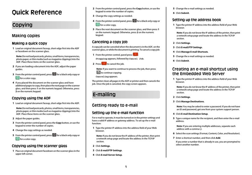 Lexmark X543 User manual