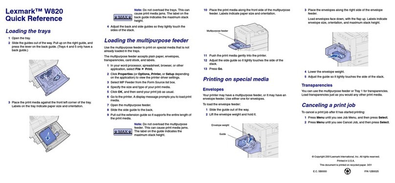 Lexmark W820n User manual