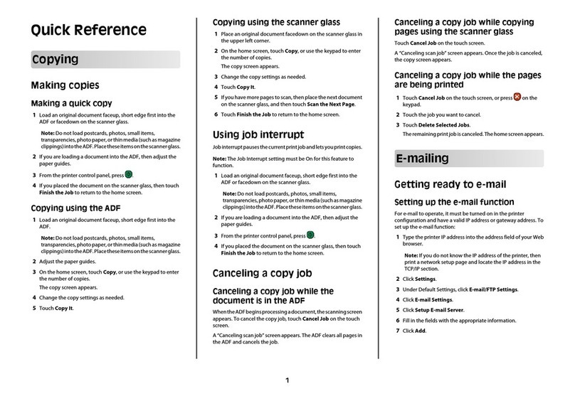 Lexmark X738DTE User manual