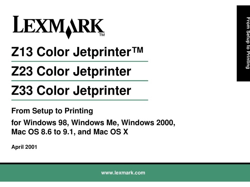 Lexmark Color Jetprinter Z13 User manual