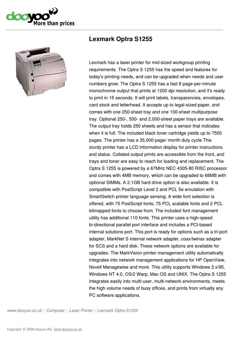 Lexmark Optra S 1255 User manual
