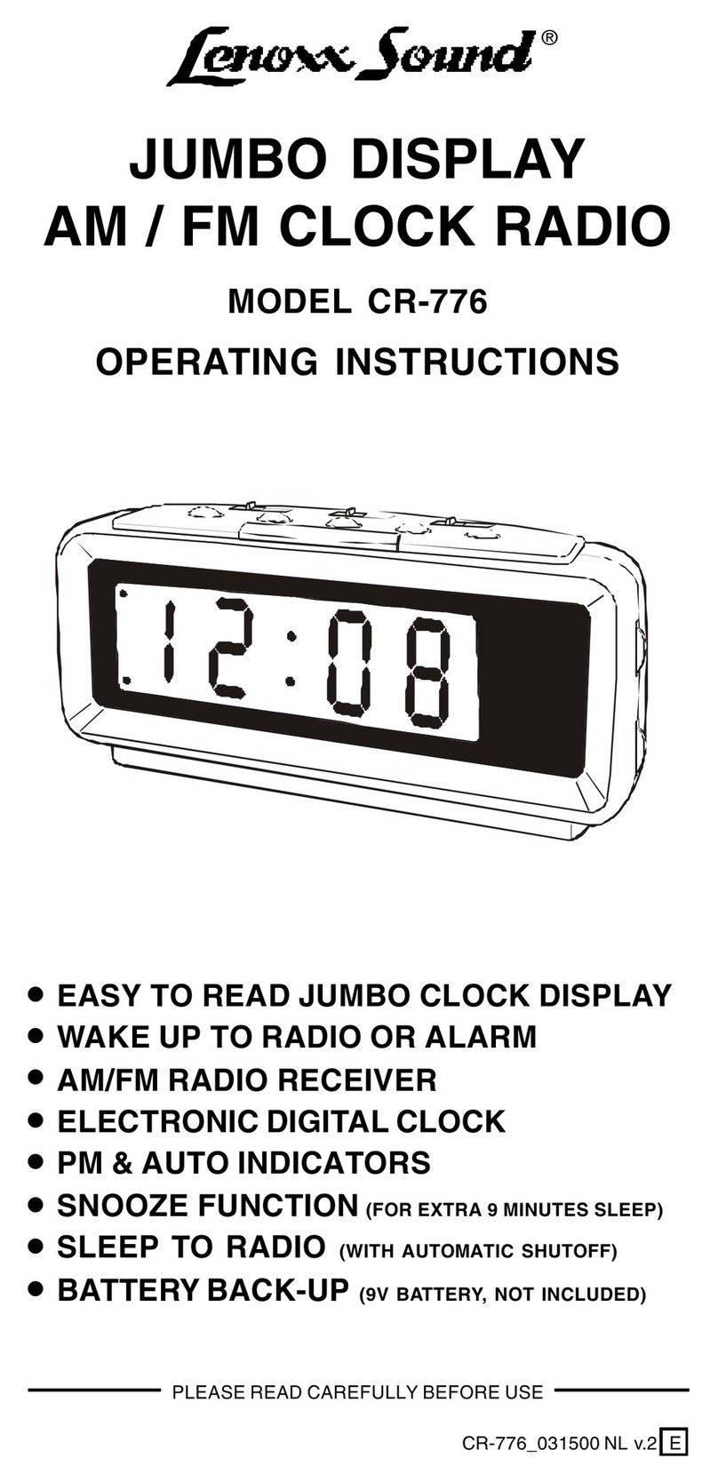 Lenoxx CR-776 operating instructions