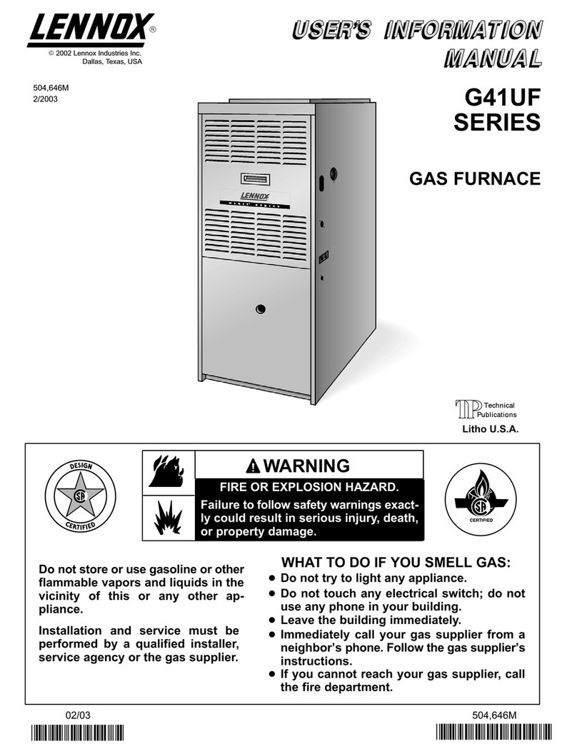 Lennox G41UF Series User's information manual