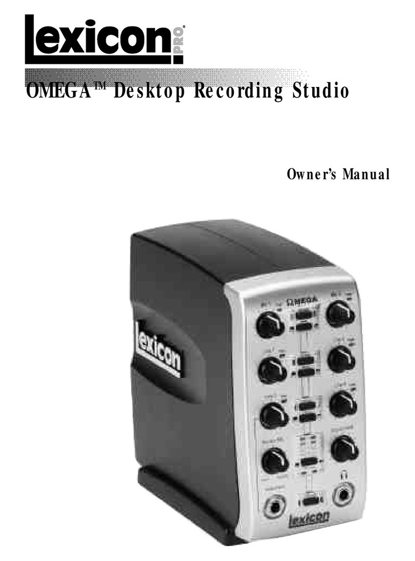Lexicon OMEGA Desktop Recording Studio Quick start guide