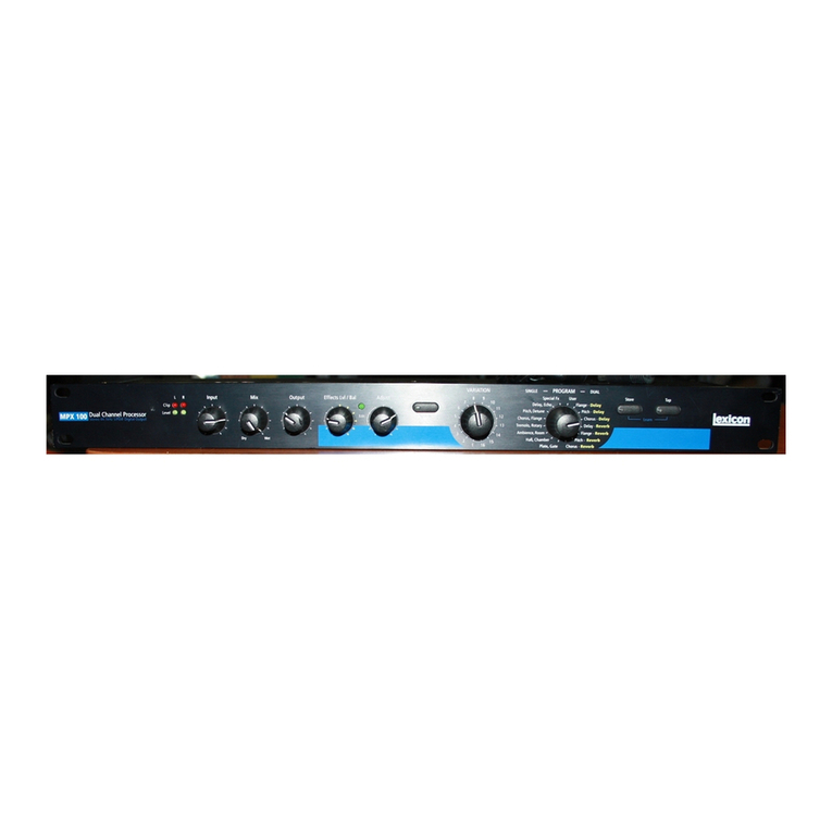 Lexicon MPX 100 User manual