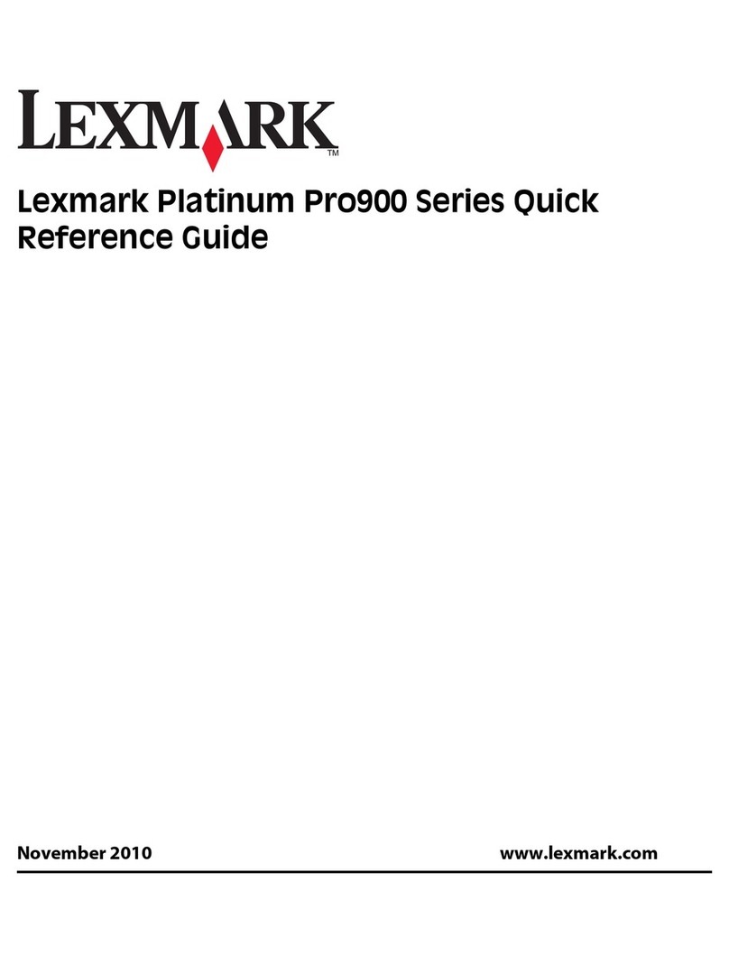 Lexmark Platinum Pro900 Quick reference guide