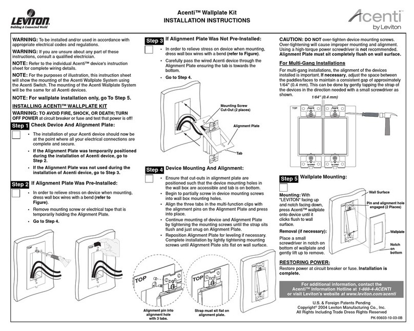 Leviton ACENTI installation instructions