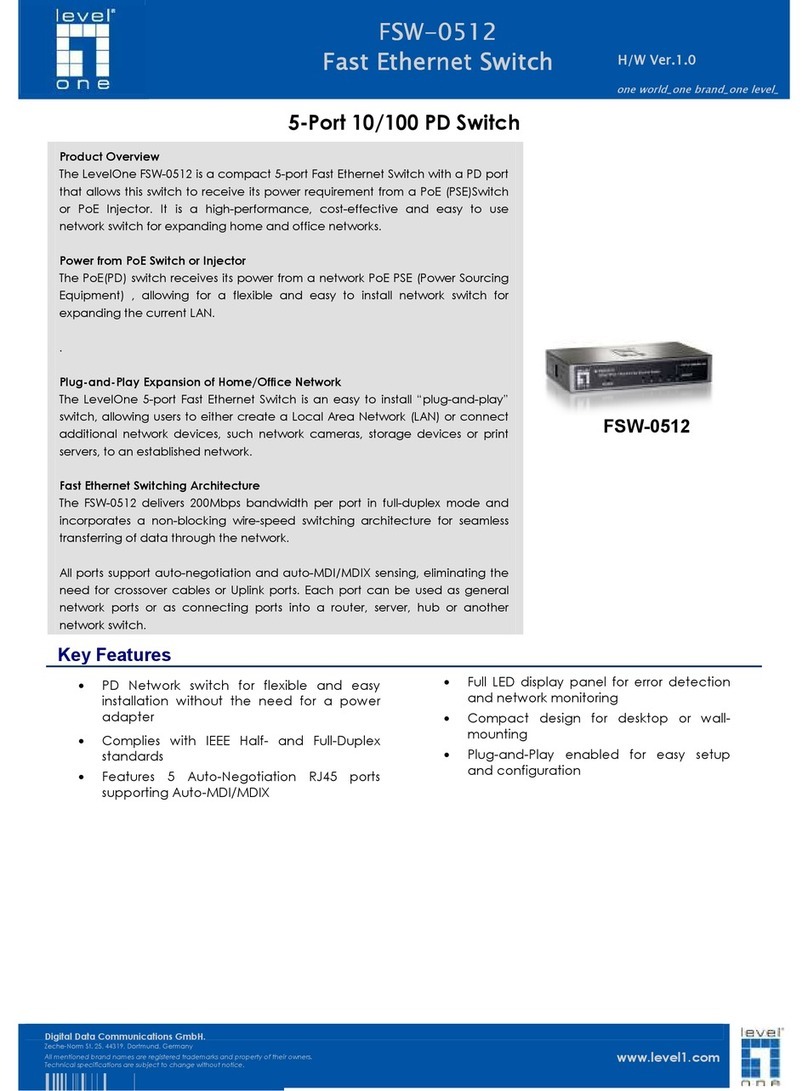 LevelOne FSW-0512 Specification sheet