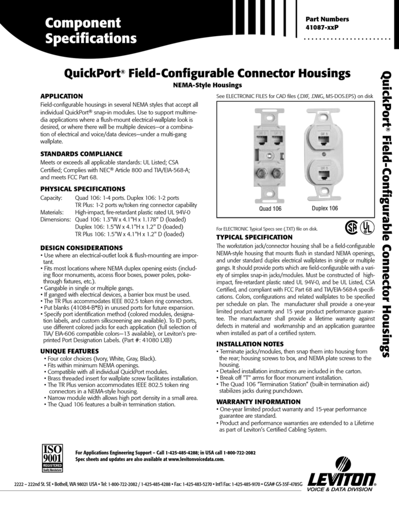 Leviton QuickPort Duplex 106 User manual
