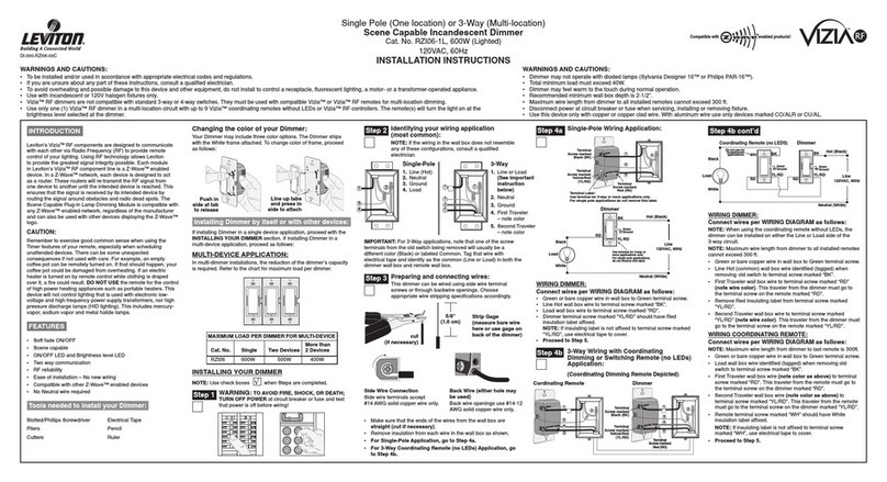 Leviton Vizia RZI6-1L User manual