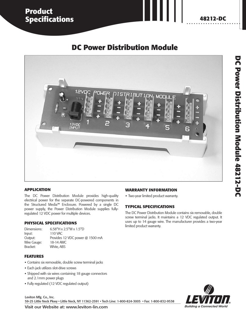 Leviton DC Power Distribution Module 48212-DC Product specifications Leviton DC Power Distribution Module 48212-DC Product specifications