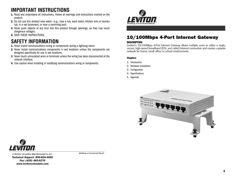 Leviton Internet Gateway instructions