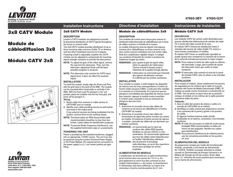 Leviton 3x8 CATV Module installation instructions
