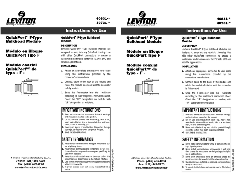 Leviton QuickPort User manual