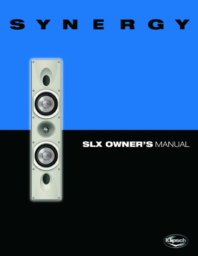 Klipsch Synergy SLX owner's manual