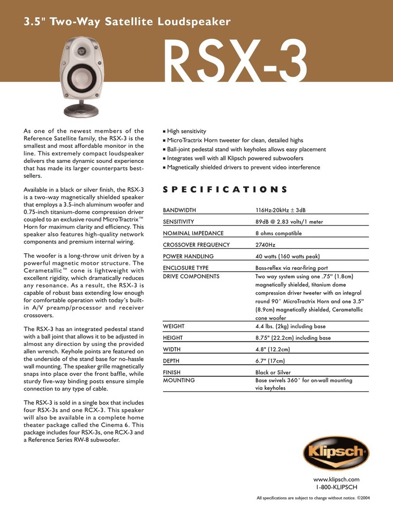 Klipsch Reference Series RSX-3 User manual