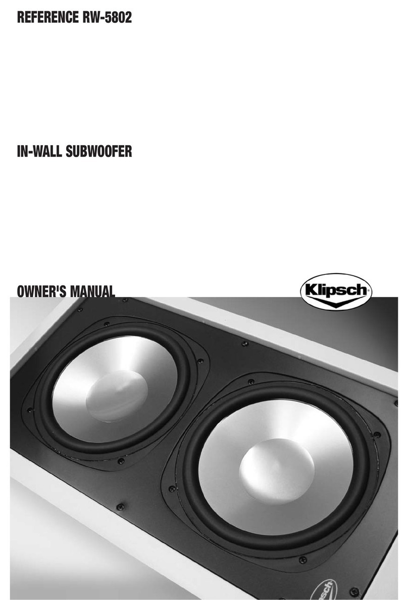 Klipsch Reference Series RW-5802 User manual