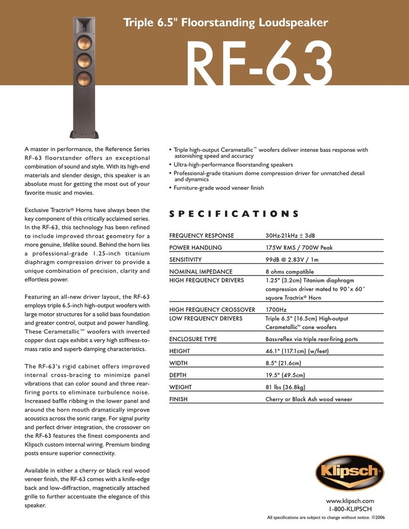 Klipsch Reference RF-63 Specifications