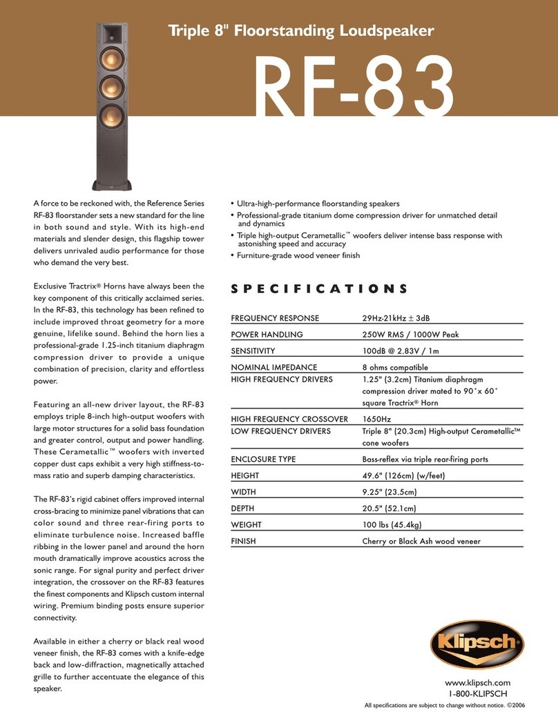 Klipsch RF-83 Specifications