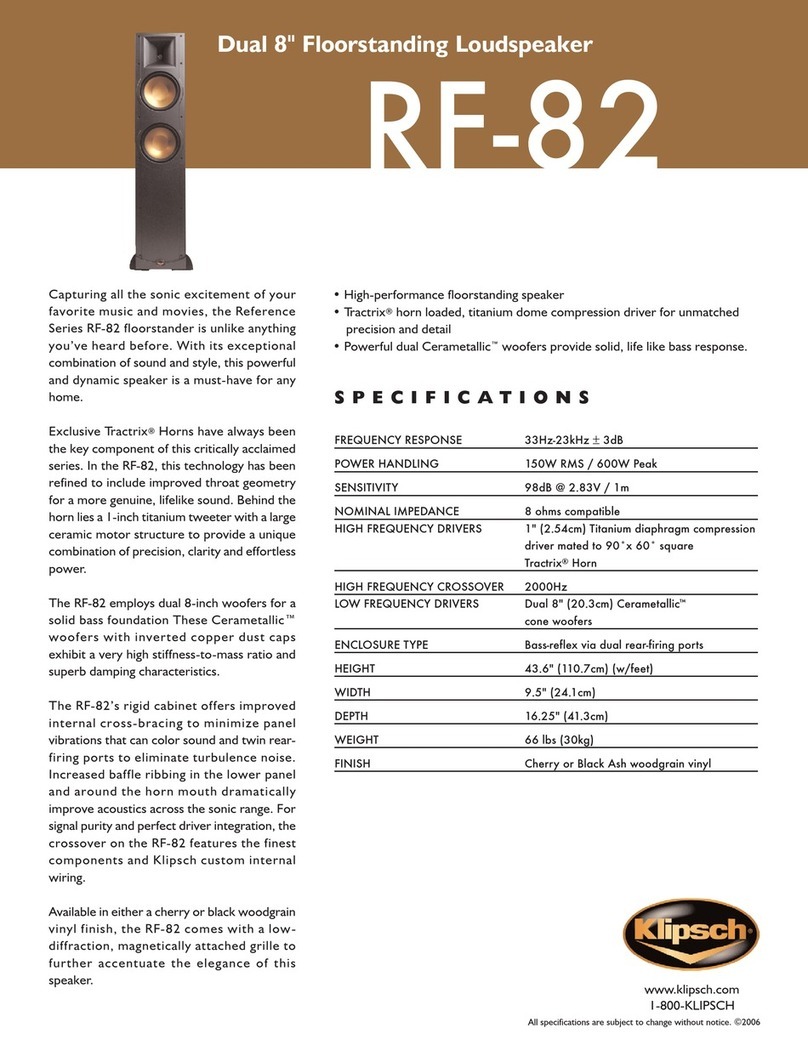 Klipsch Reference Series RF-82 II Specifications