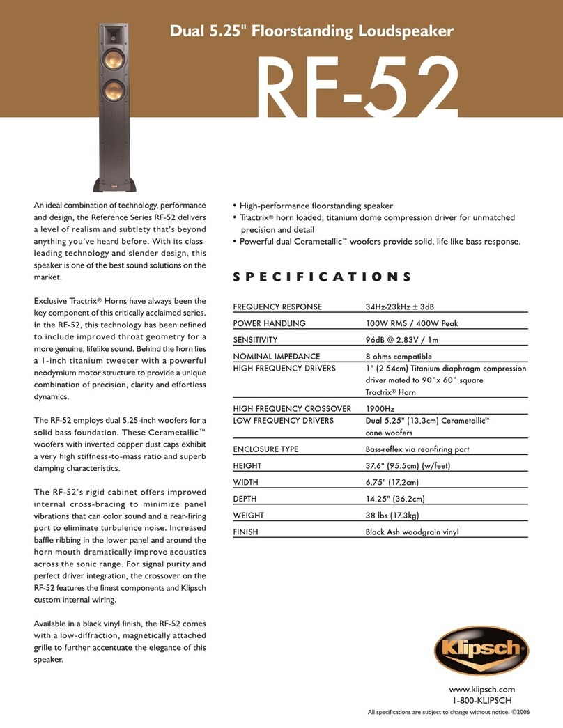 Klipsch Reference Series RF-52 II User manual