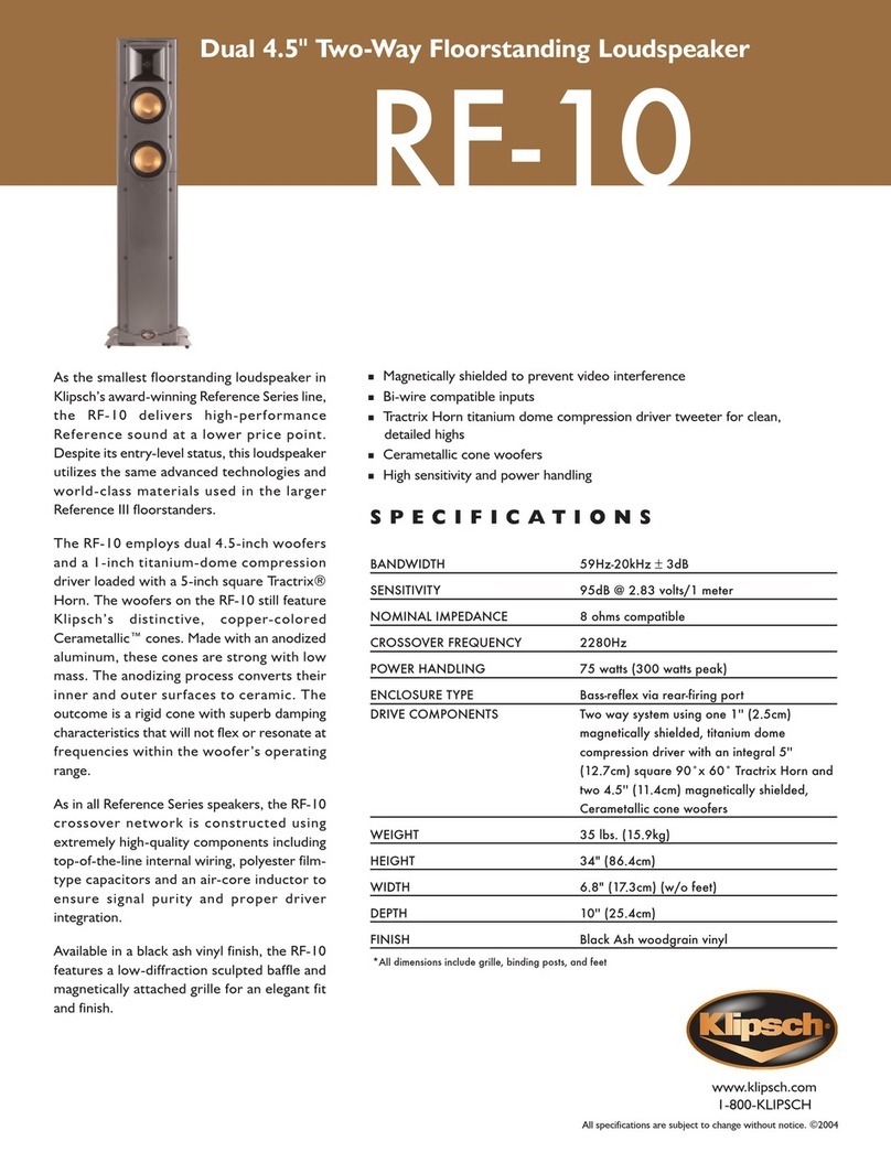Klipsch Reference Series RF-10 Specifications
