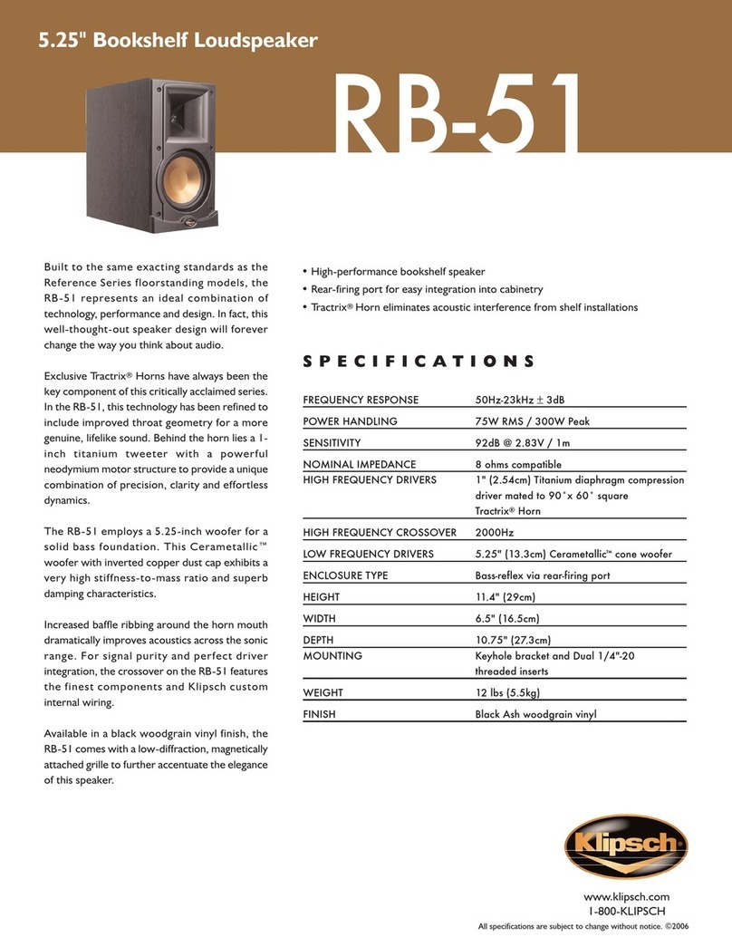 Klipsch Reference RB-51 Specifications